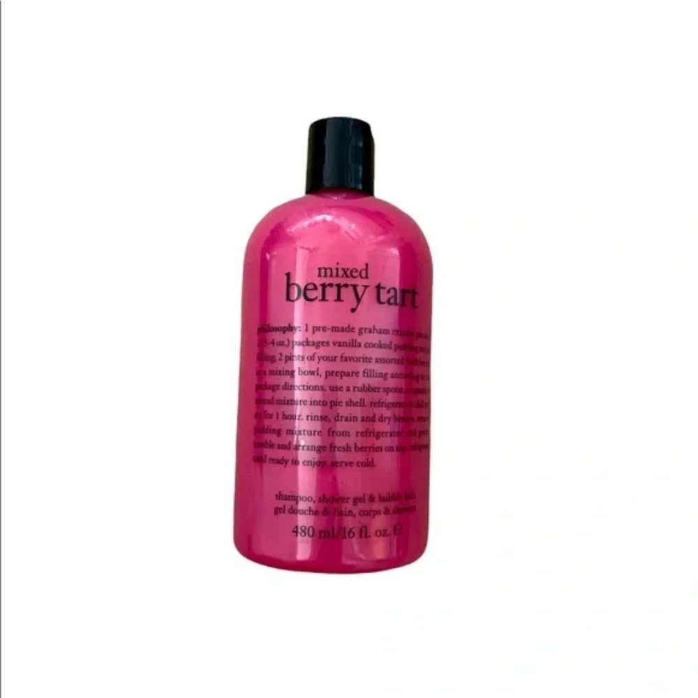 Philosophy Mixed Berry Tart Shampoo, Shower Gel and Bubble Bath.